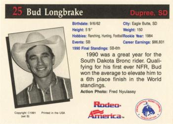 1991 Rodeo America Set B #25 Bud Longbrake Back